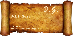 Dobi Géza névjegykártya