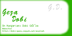 geza dobi business card